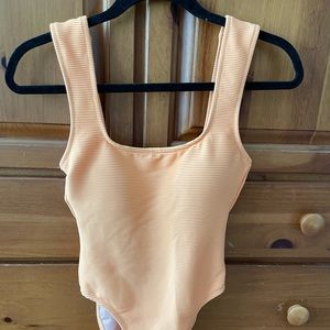 JCREW orange one piece swimsuit; NWT